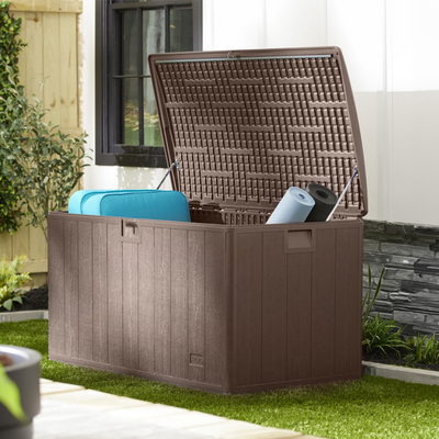 Plastic Development Group 130-Gallon Resin Outdoor Patio Storage Deck Box (Used) - VMInnovations