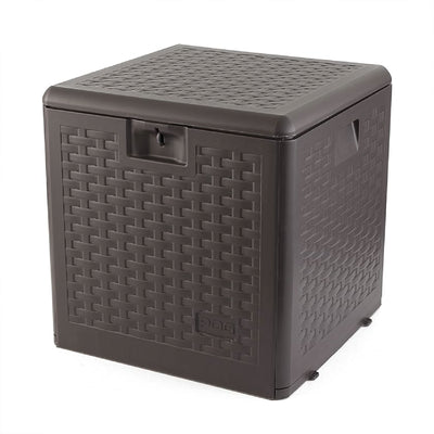 Plastic Development Group 28-Gallon Resin Patio Storage Deck Box, Brown (Used) - VMInnovations