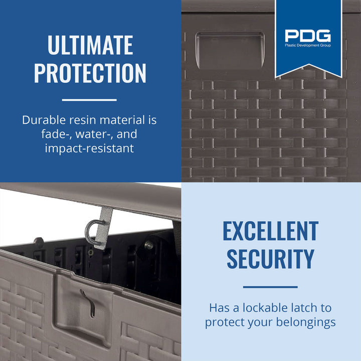 Plastic Development Group 28-Gallon Resin Patio Storage Deck Box, Brown (Used) - VMInnovations