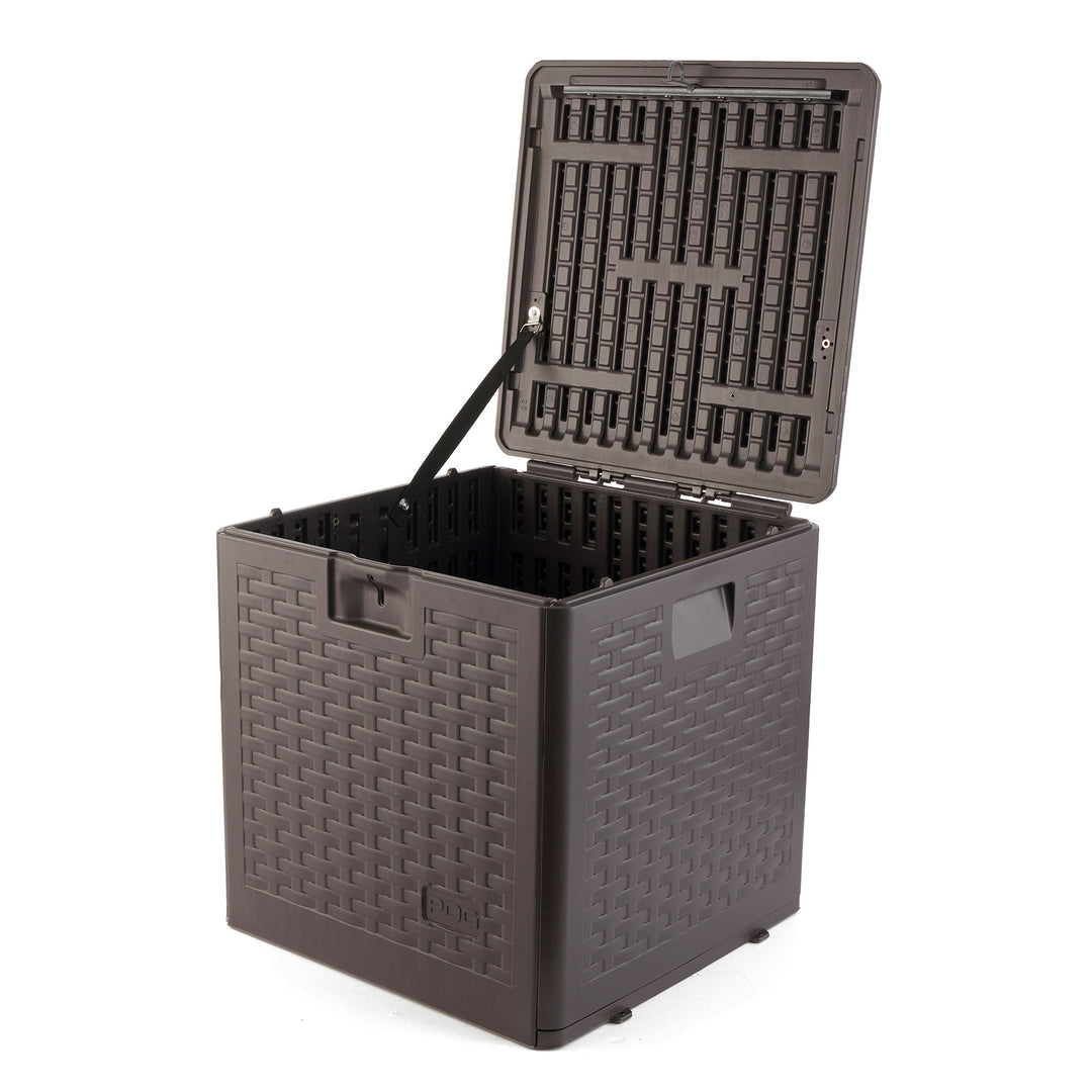 Plastic Development Group 28-Gallon Resin Patio Storage Deck Box, Brown (Used) - VMInnovations