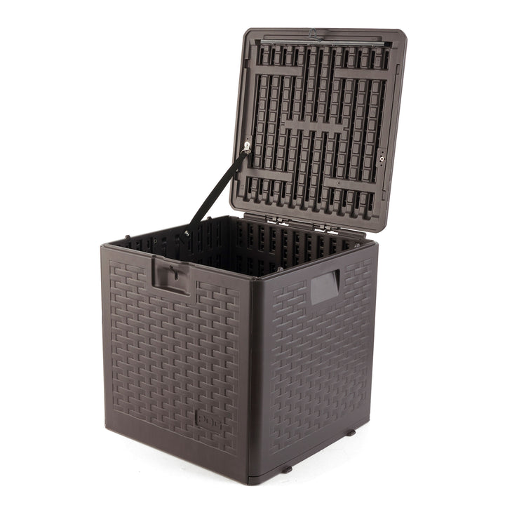 Plastic Development Group 28-Gallon Resin Patio Storage Deck Box, Brown (Used) - VMInnovations