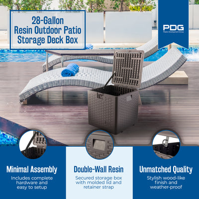 Plastic Development Group 28-Gallon Resin Patio Storage Deck Box (Open Box) - VMInnovations