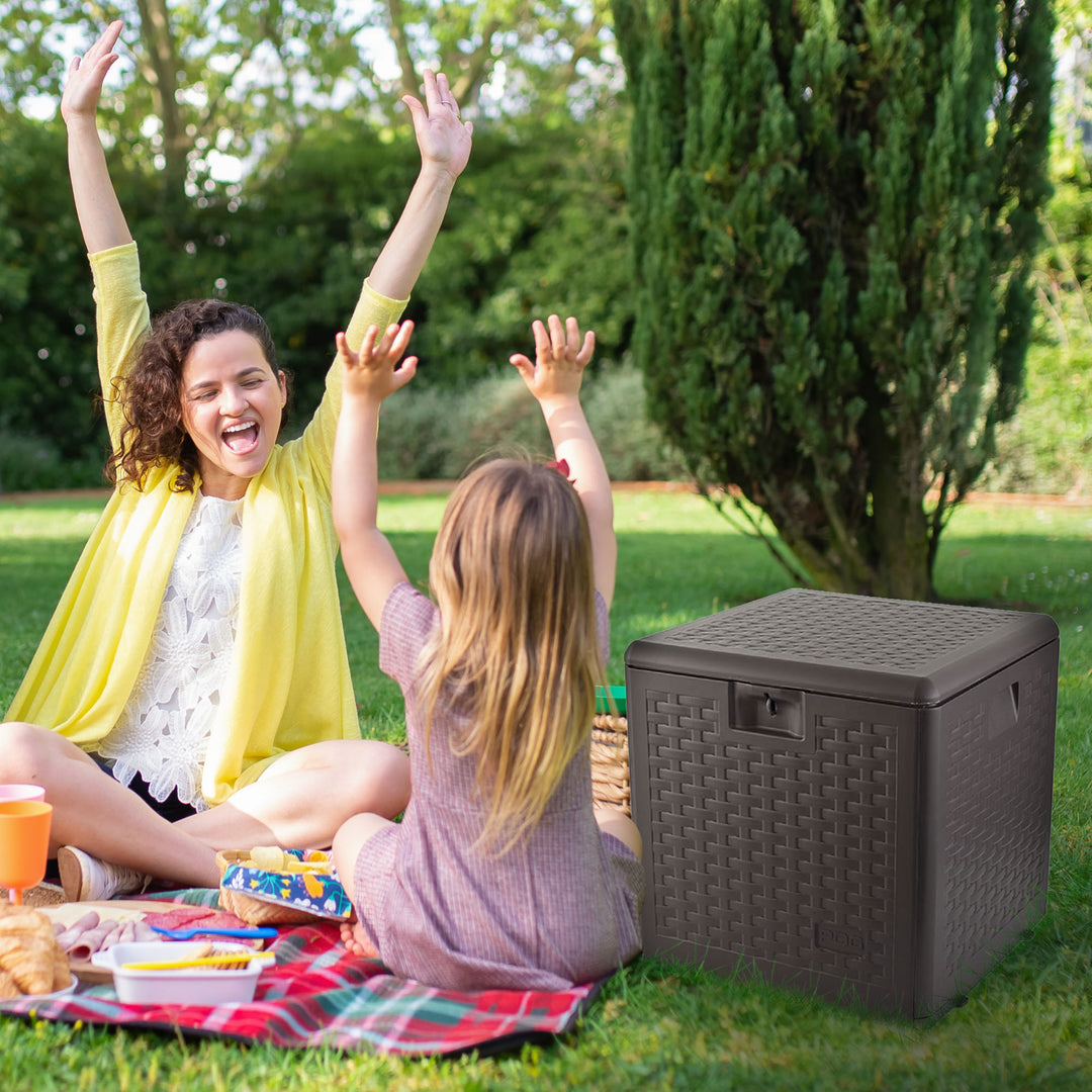 Plastic Development Group 28-Gallon Resin Patio Storage Deck Box (Open Box) - VMInnovations