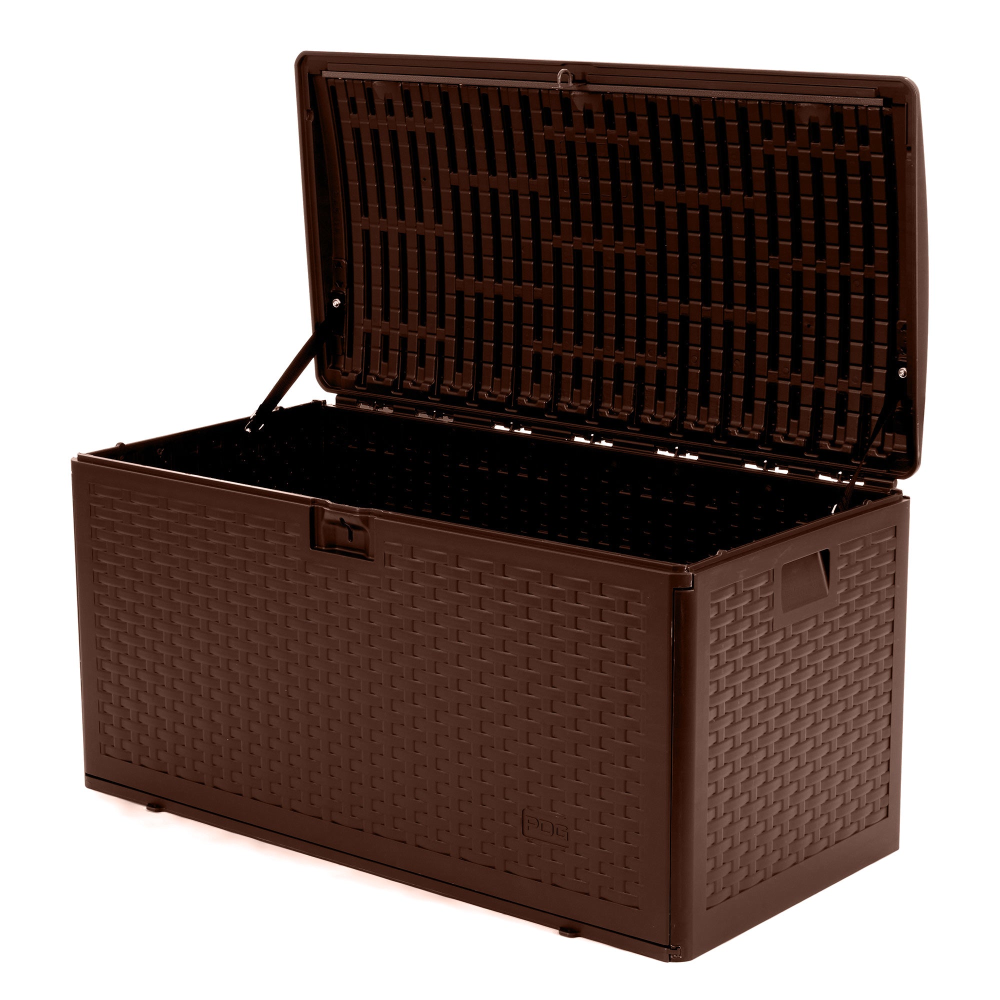 Plastic Development Group 73 Gallon Resin Storage Deck Box, Java Brown(Open Box) - VMInnovations