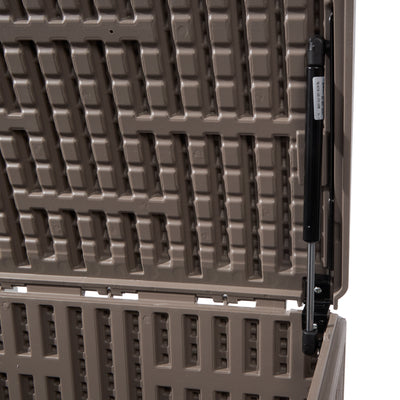 Plastic Development Group 105 Gallon Deck Box with Gas Shock Lid, Driftwood