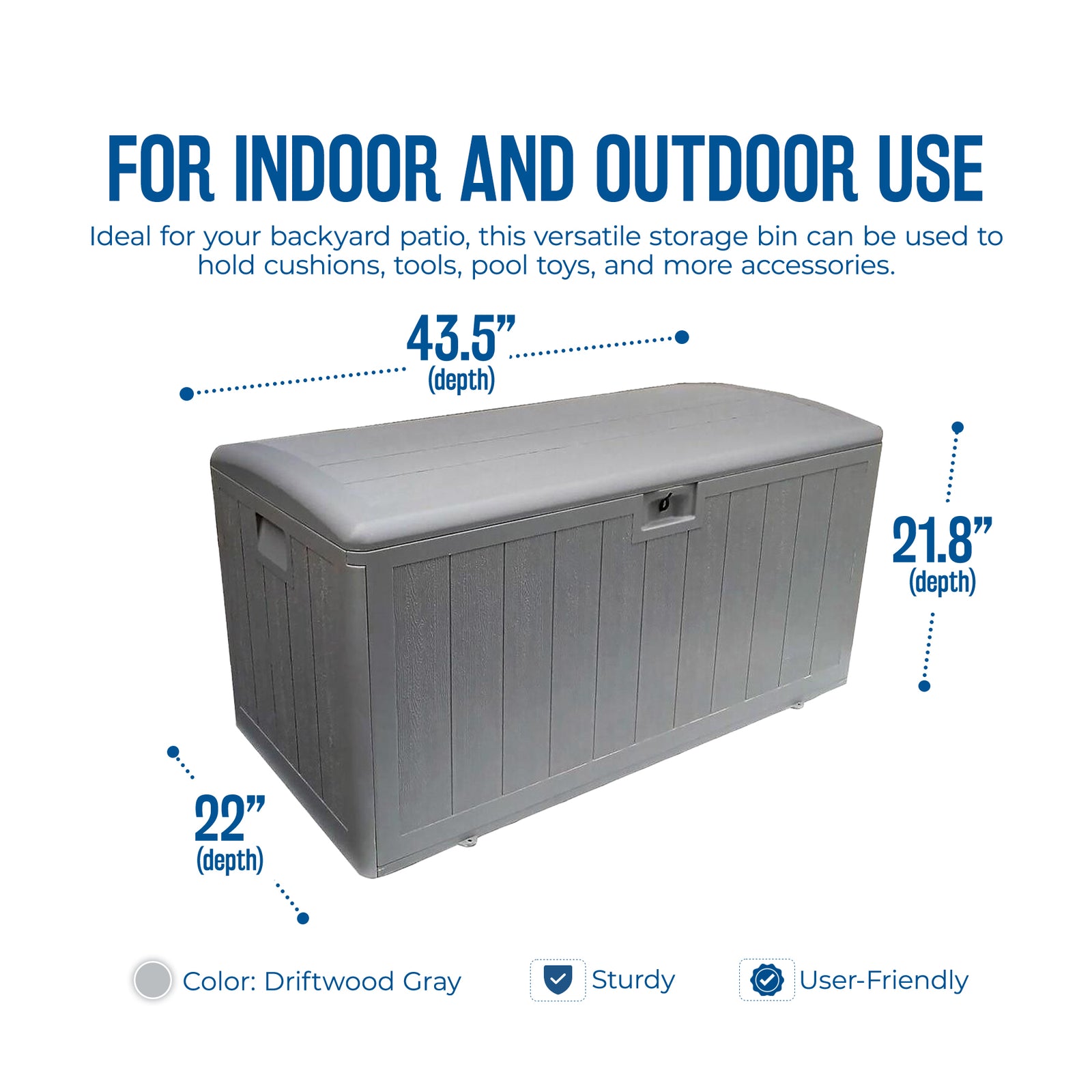 Plastic Development Group 73 Gallon Resin Outdoor Storage Deck Box (Used) - VMInnovations