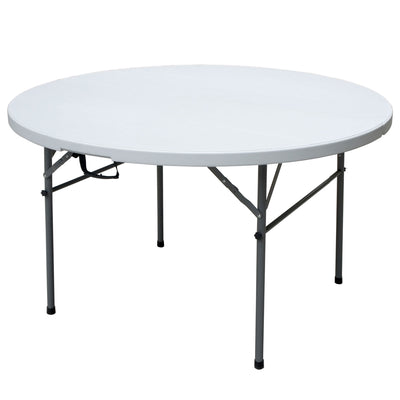 Plastic Development Group 4 Ft Round Indoor Outdoor Folding Banquet Table, White - VMInnovations