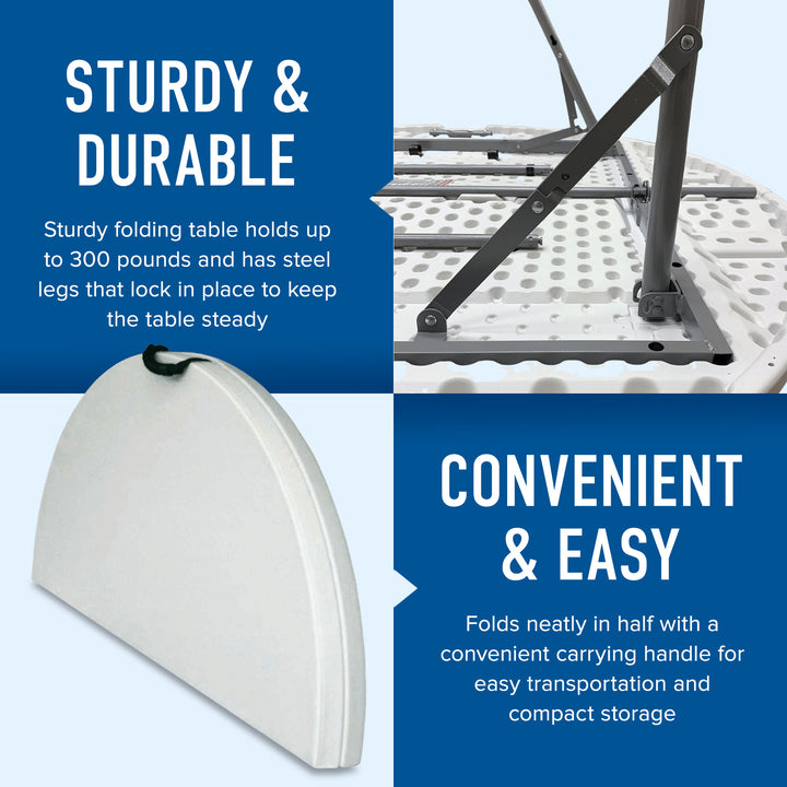 Plastic Development Group 4 Foot Round Fold In Half Folding Banquet Table (Used) - VMInnovations