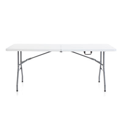 Plastic Development Group 806 6 Foot Fold In Half Folding Table, White (Used)