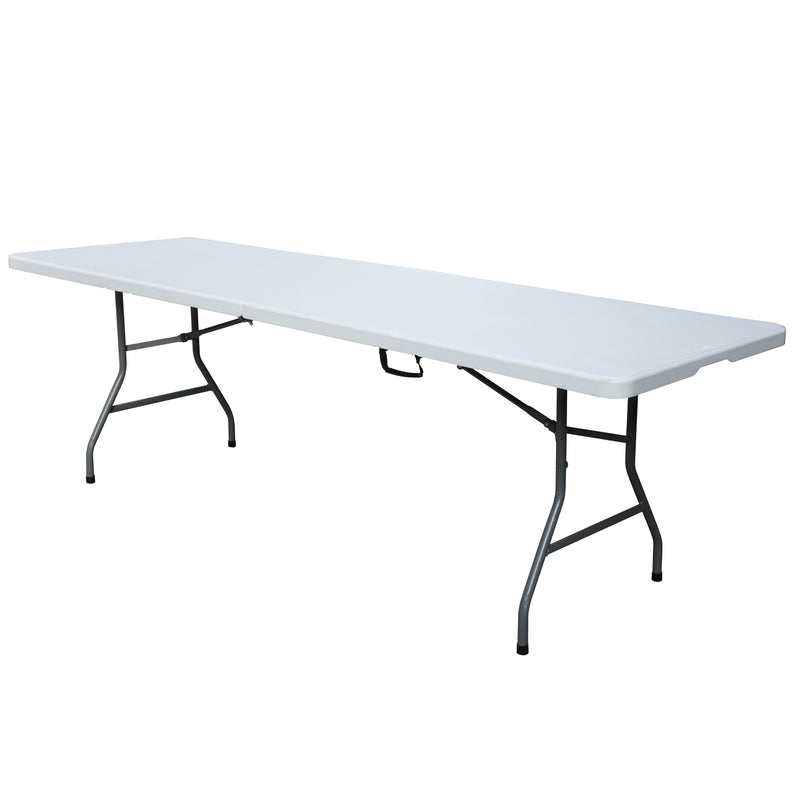 Plastic Development Group 816 Fold In Half 8 Foot Folding Banquet Table, White