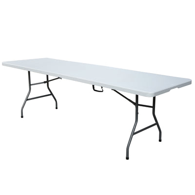 Plastic Development Group 816 8 Ft Fold In Half Folding Table, White (Open Box)