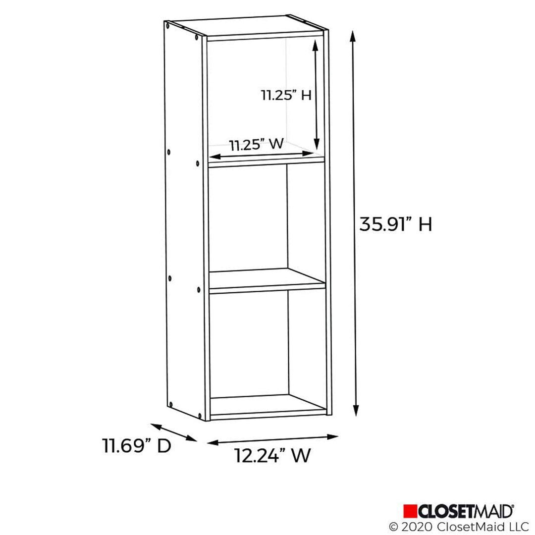 Closetmaid Home Stackable 3 Cube Cubeicals Organizer Storage, White (Used)