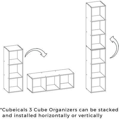 Closetmaid Decorative Home 3-Cube Cubeicals Organizer Storage, White (Open Box) - VMInnovations