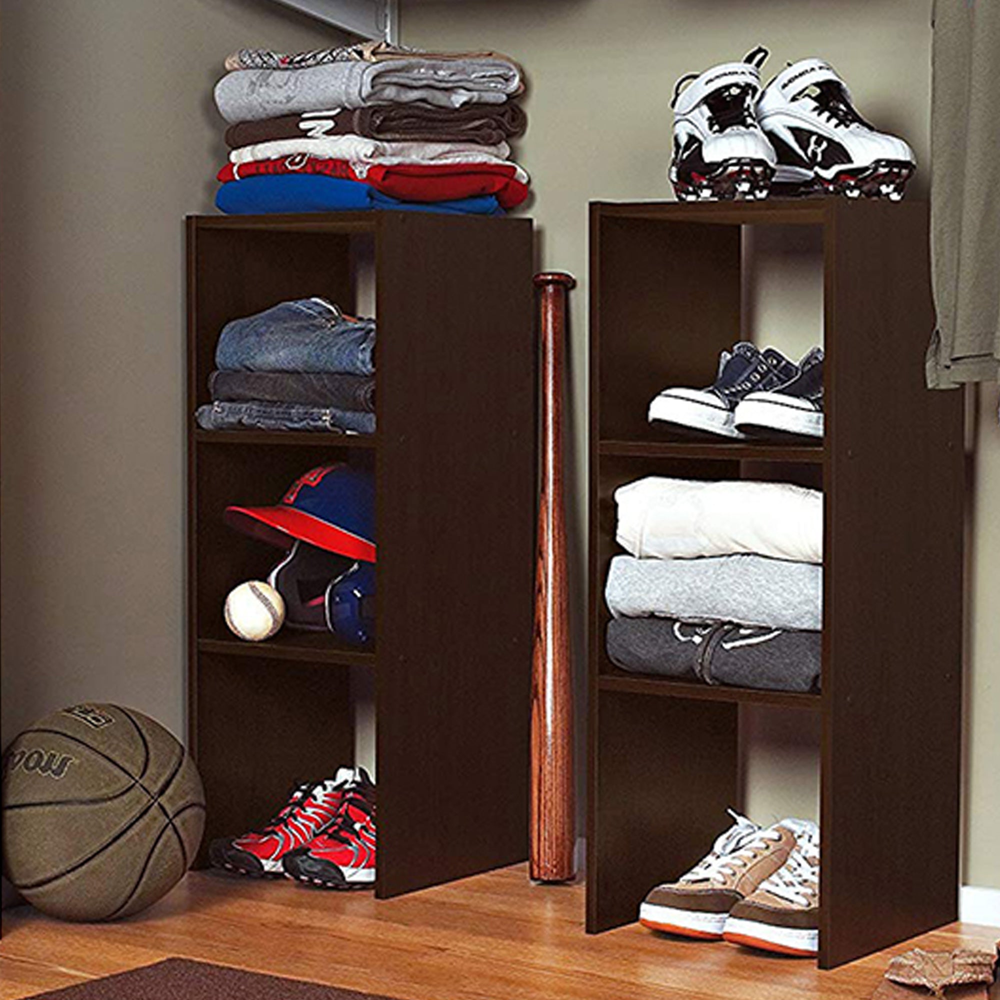 ClosetMaid Home Stackable 2-Cube Organizer Storage 31-Inch, Espresso (Open Box) - VMInnovations