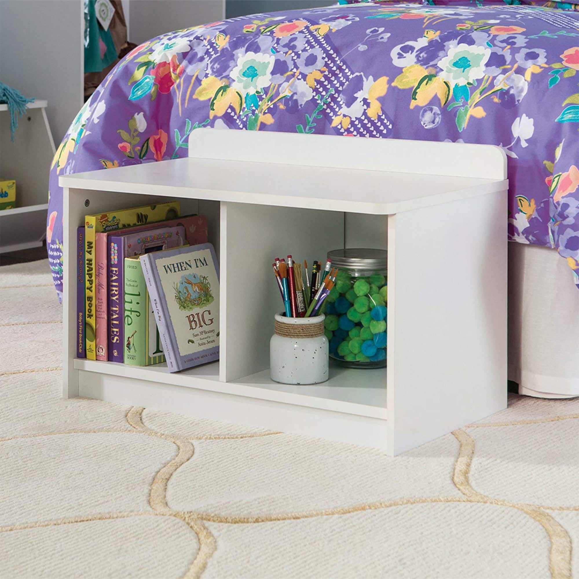 ClosetMaid Cubeical Heavy Duty Small Wood 2-Cube Storage Bench, White (Open Box) - VMInnovations