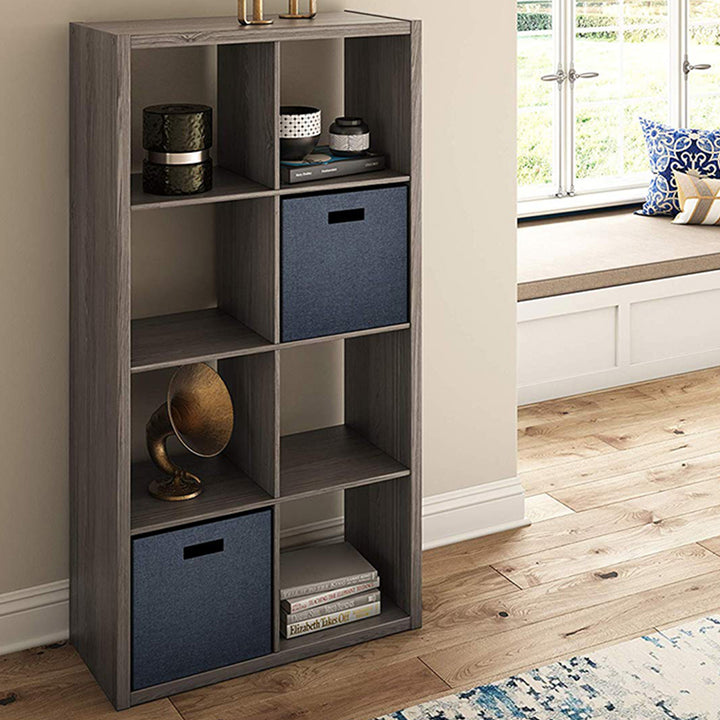 ClosetMaid Decorative Bookcase Open Back 8-Cube Storage Organizer, Graphite Gray