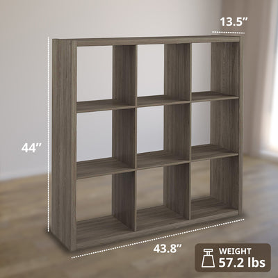 ClosetMaid Bookcase Open Back 9-Cube Storage Organizer, Graphite Gray(For Parts)