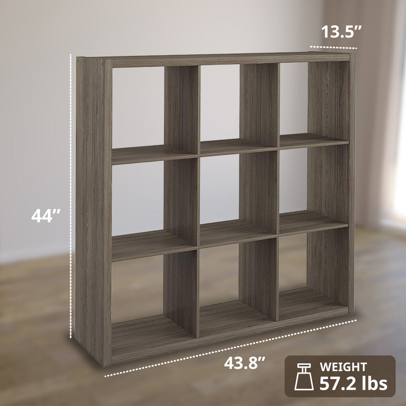 ClosetMaid Bookcase Open Back 9-Cube Storage Organizer, Graphite Gray(For Parts)