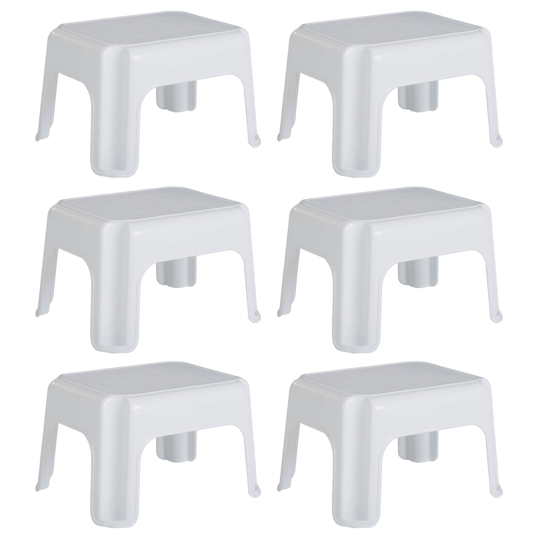 Rubbermaid Durable Plastic Step Stool w/ 300-LB Weight Capacity, White (6-Pack) - VMInnovations