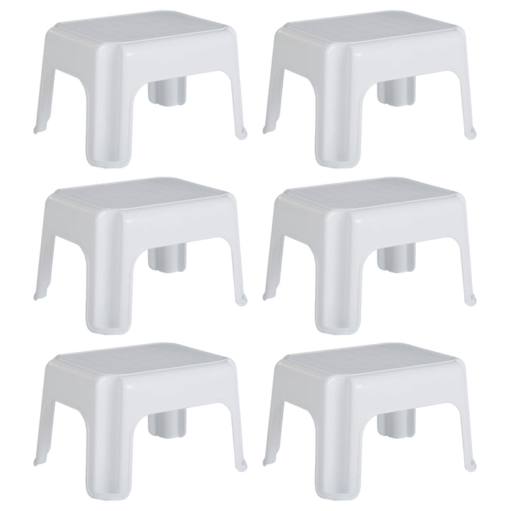 Rubbermaid Durable Plastic Step Stool w/ 300-LB Weight Capacity, White (6-Pack) - VMInnovations