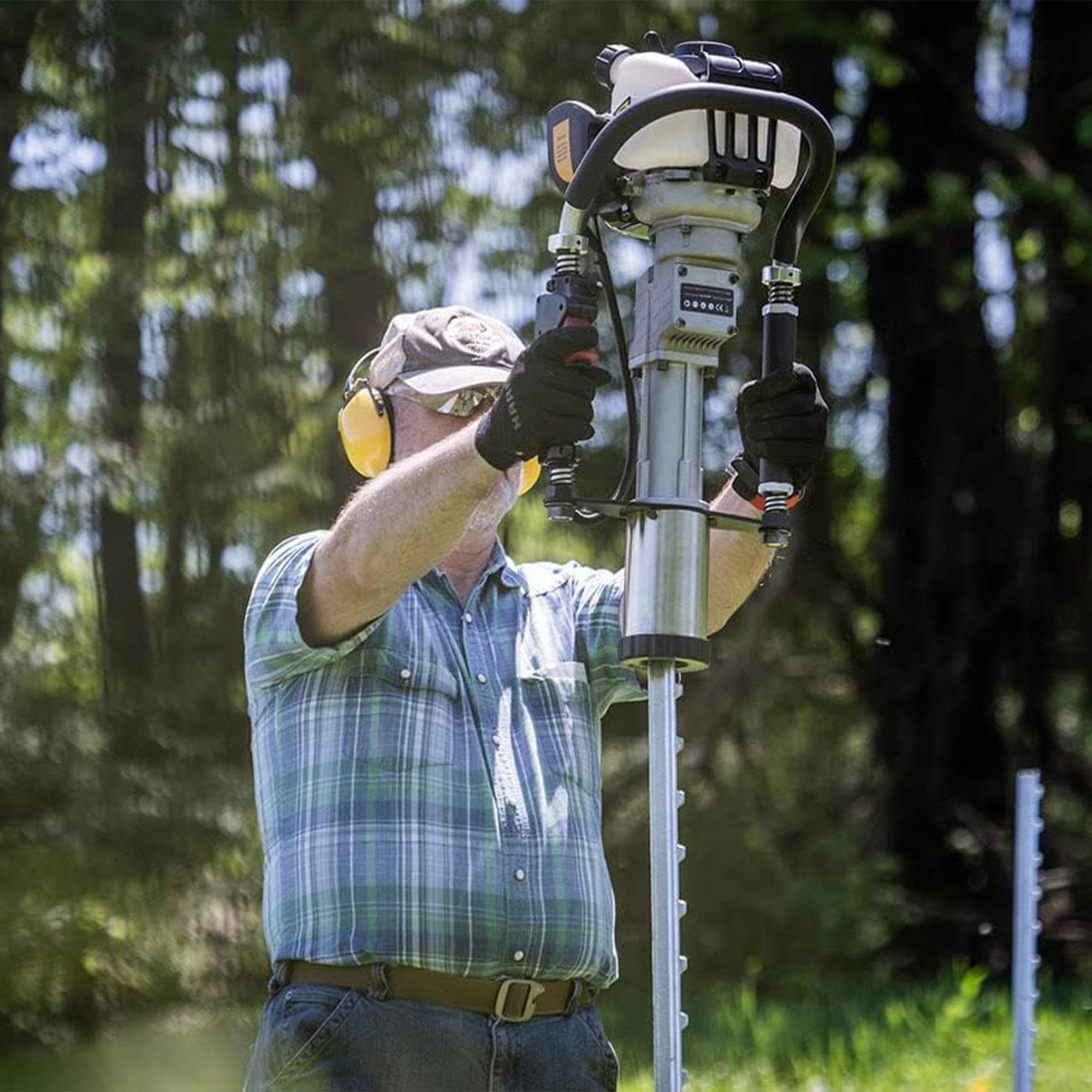 Titan 3.25 In Barrel 1.2 HP Gas Powered Fence Post Driver Pole Pounder(Open Box) - VMInnovations