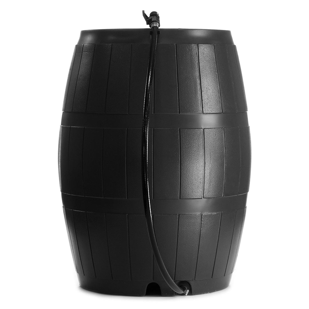 FCMP Outdoor 45-Gallon BPA Free Home Rain Water Catcher Barrel, Black (Used)