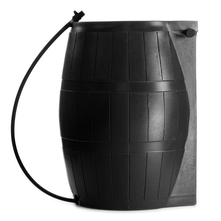 FCMP Outdoor RC4000-BLK 50-Gallon BPA Free Home Rain Water Catcher Barrel, Black