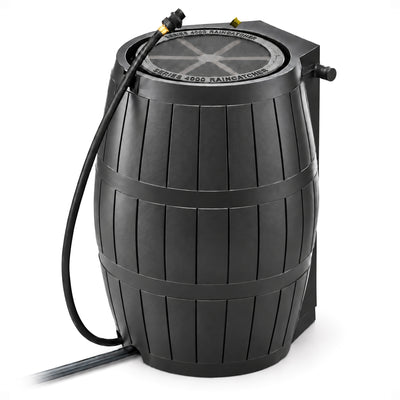 FCMP Outdoor 45-Gal BPA Free Home Rain Water Catcher Barrel, Black (For Parts)