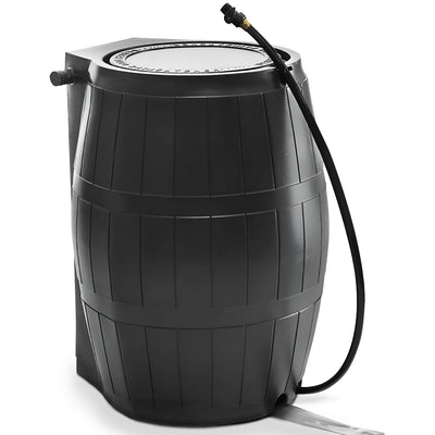 FCMP Outdoor 45-Gal BPA Free Home Rain Water Catcher Barrel, Black (For Parts)