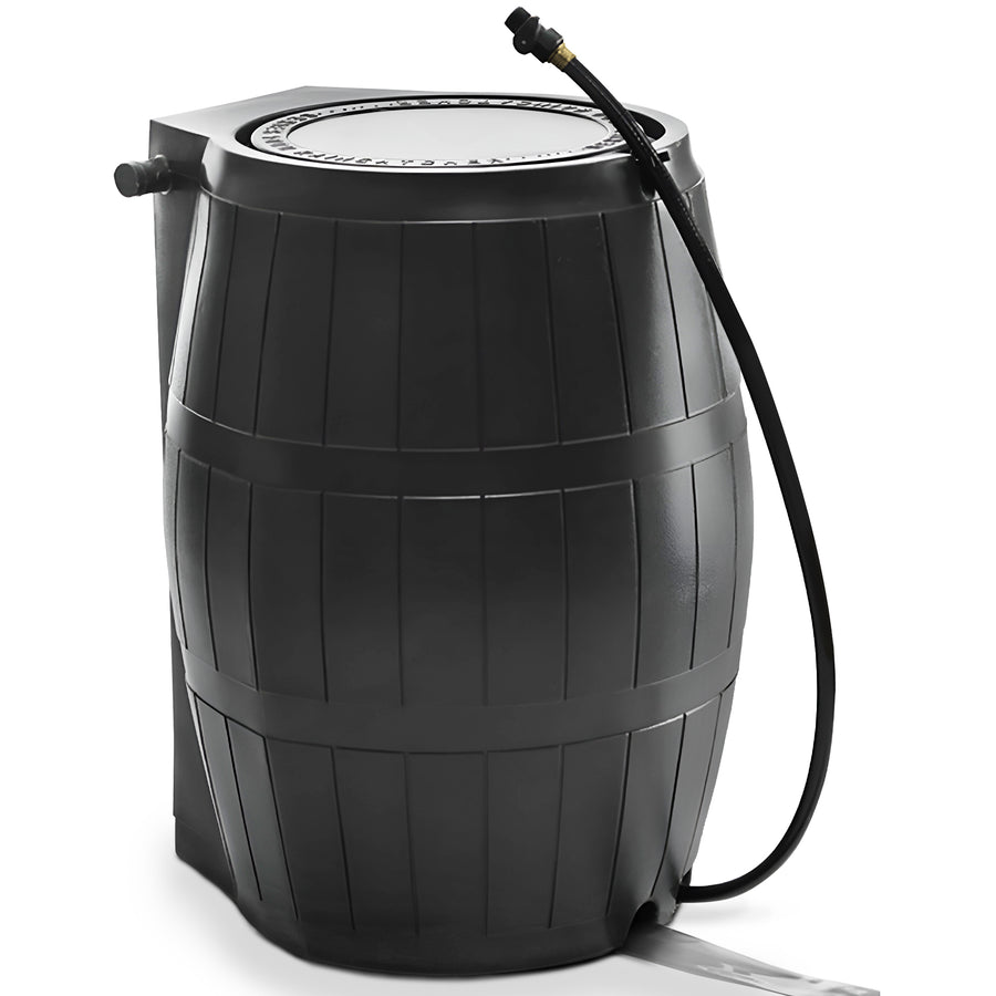 FCMP Outdoor 45-Gallon BPA Free Home Rain Water Catcher Barrel, Black (Open Box) - VMInnovations
