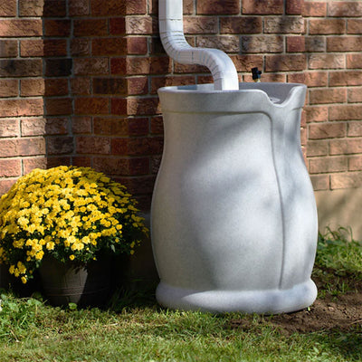 FCMP Water Irrigation 45 Gallons Catalina Rain Barrel, Light Granite (Open Box) - VMInnovations