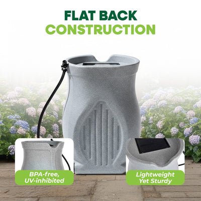 FCMP Outdoor Water Irrigation 45 Gal Catalina Rain Barrel, Light Granite (Used) - VMInnovations