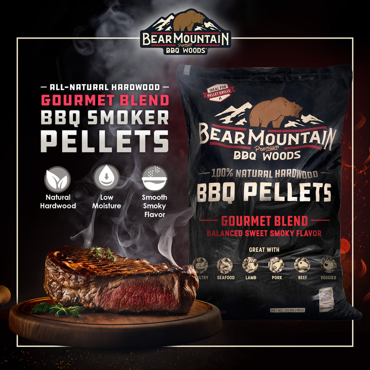 Bear Mountain BBQ Natural Hardwood Gourmet Blend Smoker Pellets, 20 lbs (2 Pack)