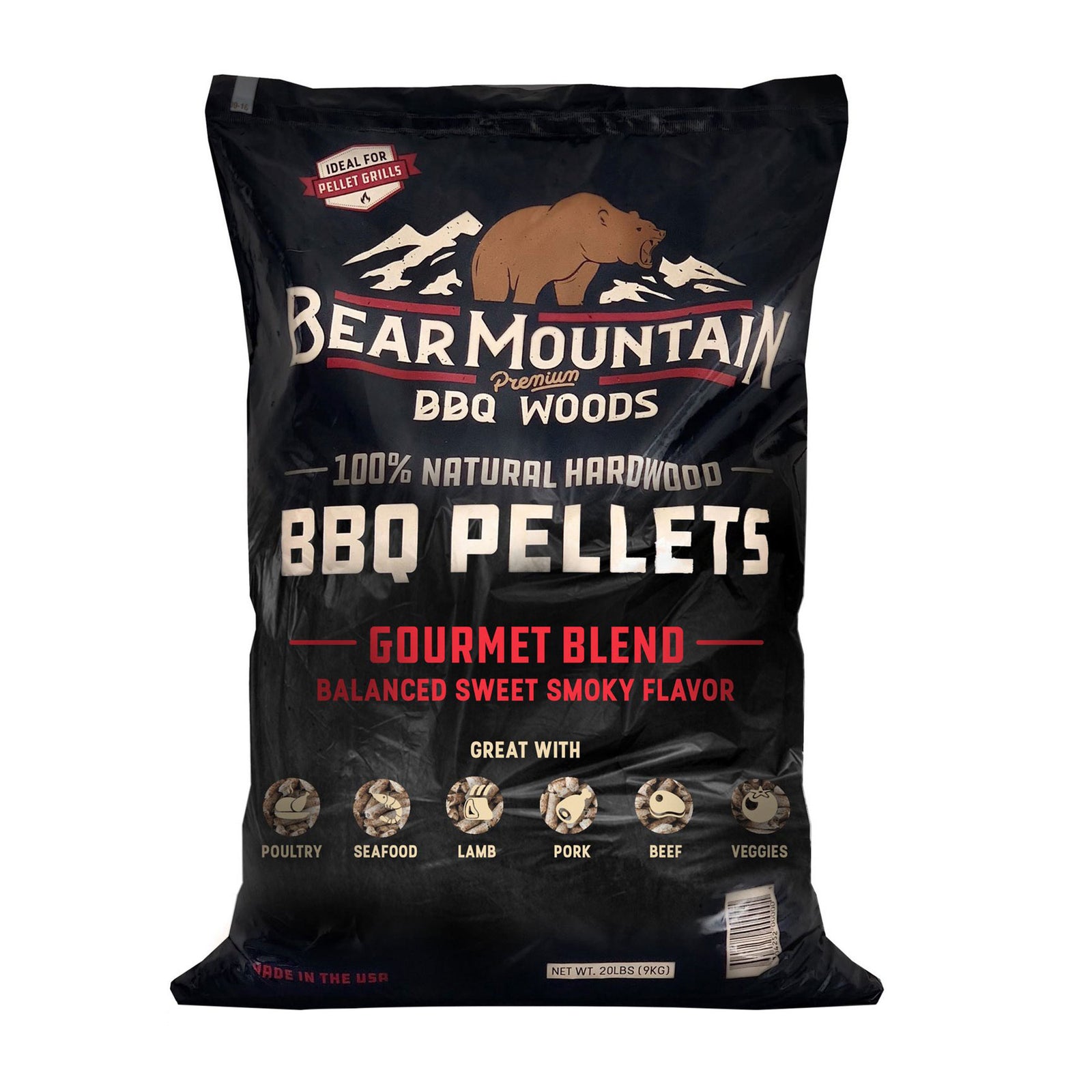 Bear Mountain BBQ All-Natural Hardwood Blend Smoker Pellets, 20 Pounds (Used) - VMInnovations