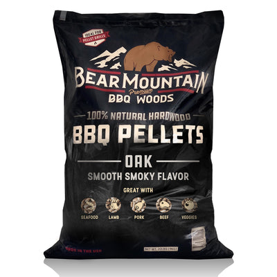 Bear Mountain BBQ Premium All-Natural Hardwood Oak BBQ Smoker Pellets, 20 lbs