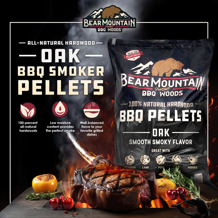 Bear Mountain BBQ Premium All-Natural Hardwood Oak BBQ Smoker Pellets, 20 lbs