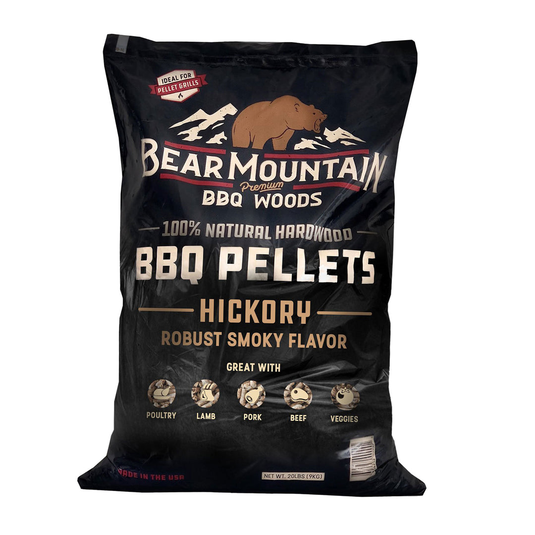 Bear Mountain BBQ Premium All-Natural Hardwood Hickory Smoker Pellets, 20 Pounds - VMInnovations
