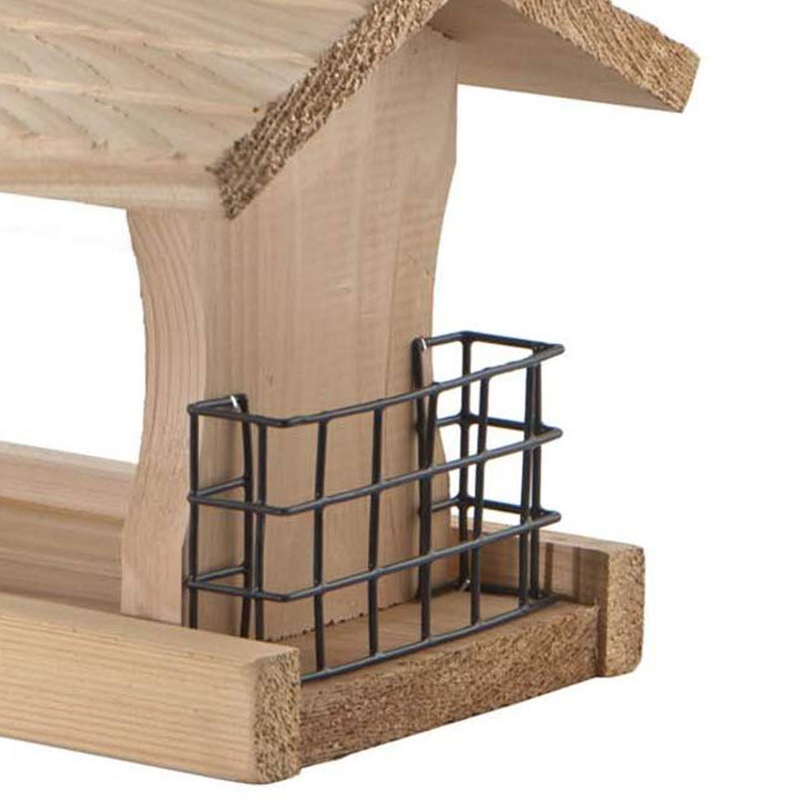 Woodlink Deluxe Cedar Wood Hanging Bird Feeder with Cable and Suet Cages, Brown - VMInnovations