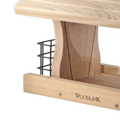 Woodlink Deluxe Cedar Wood Hanging Bird Feeder with Cable and Suet Cages, Brown - VMInnovations
