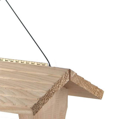 Woodlink Deluxe Cedar Wood Hanging Bird Feeder with Cable and Suet Cages, Brown - VMInnovations