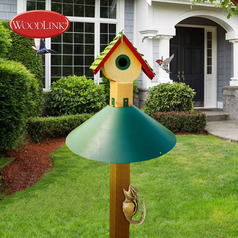 Woodlink Metal Wrap Around Bird Feeder Squirrel Baffle Guard for 4 x 4 Inch Pole