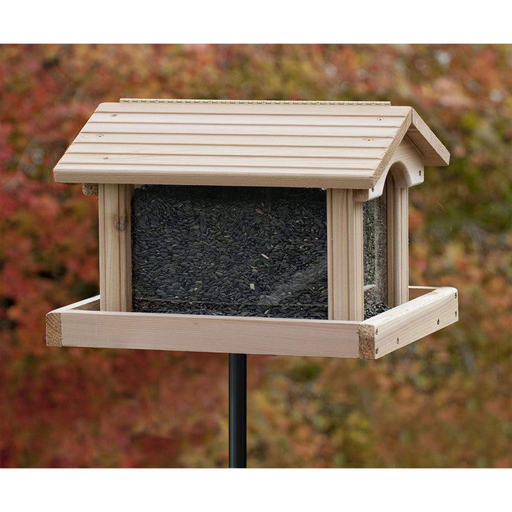 Woodlink PRO4 Large Capacity Ranch Style Red Cedar Wood Bird Feeder (Open Box) - VMInnovations