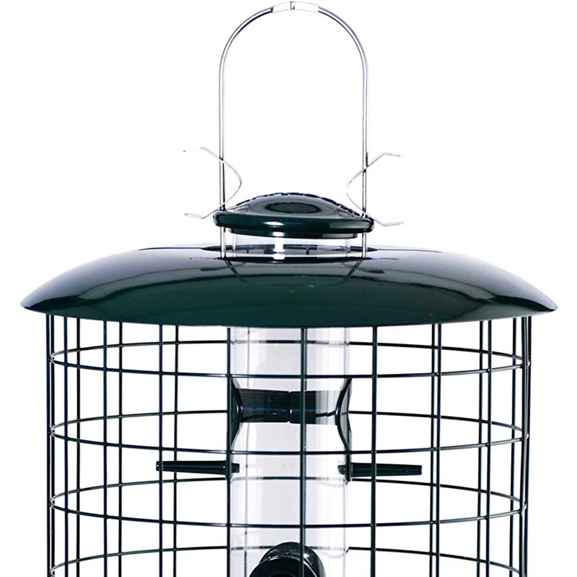 Woodlink 6 Port Protectant Metal Caged Seed Tube Hanging Bird Feeder, Green