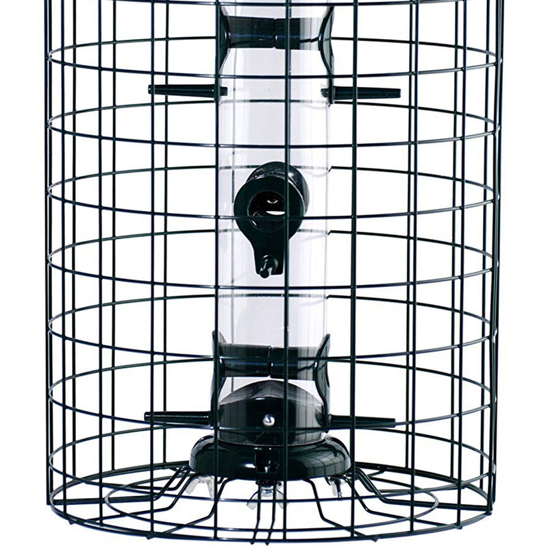 Woodlink 6 Port Protectant Metal Caged Seed Tube Hanging Bird Feeder, Green