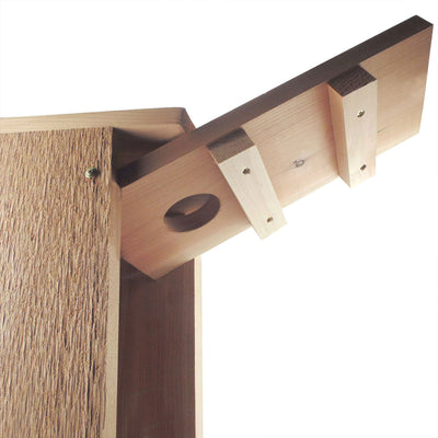 Woodlink Wooden Screech Owl Kestrel Bird House Nesting Box with Wood Shavings - VMInnovations