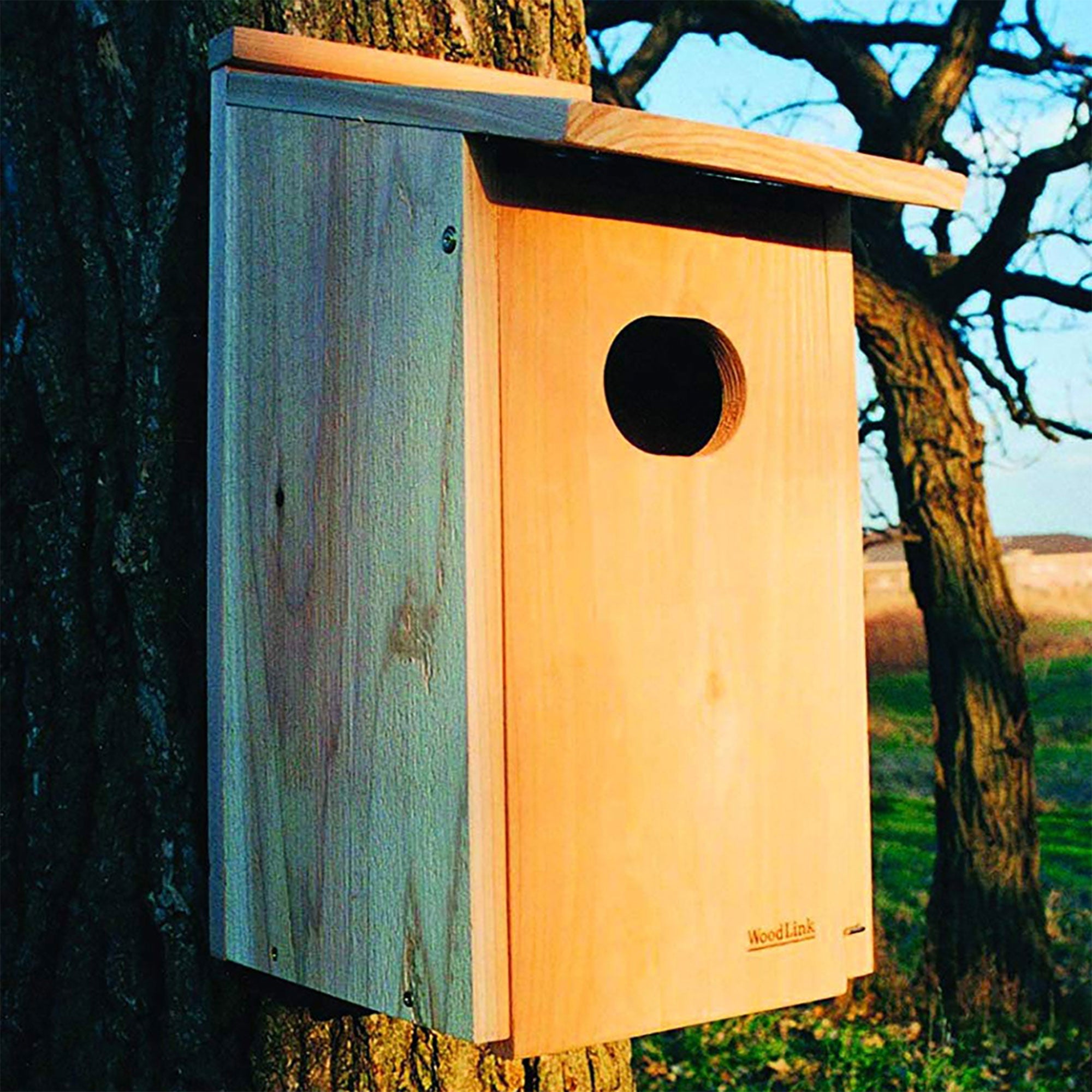 Woodlink WD1 Wood Duck Nesting House Box with 4 x 3 Inch Oval Entrance Hole - VMInnovations