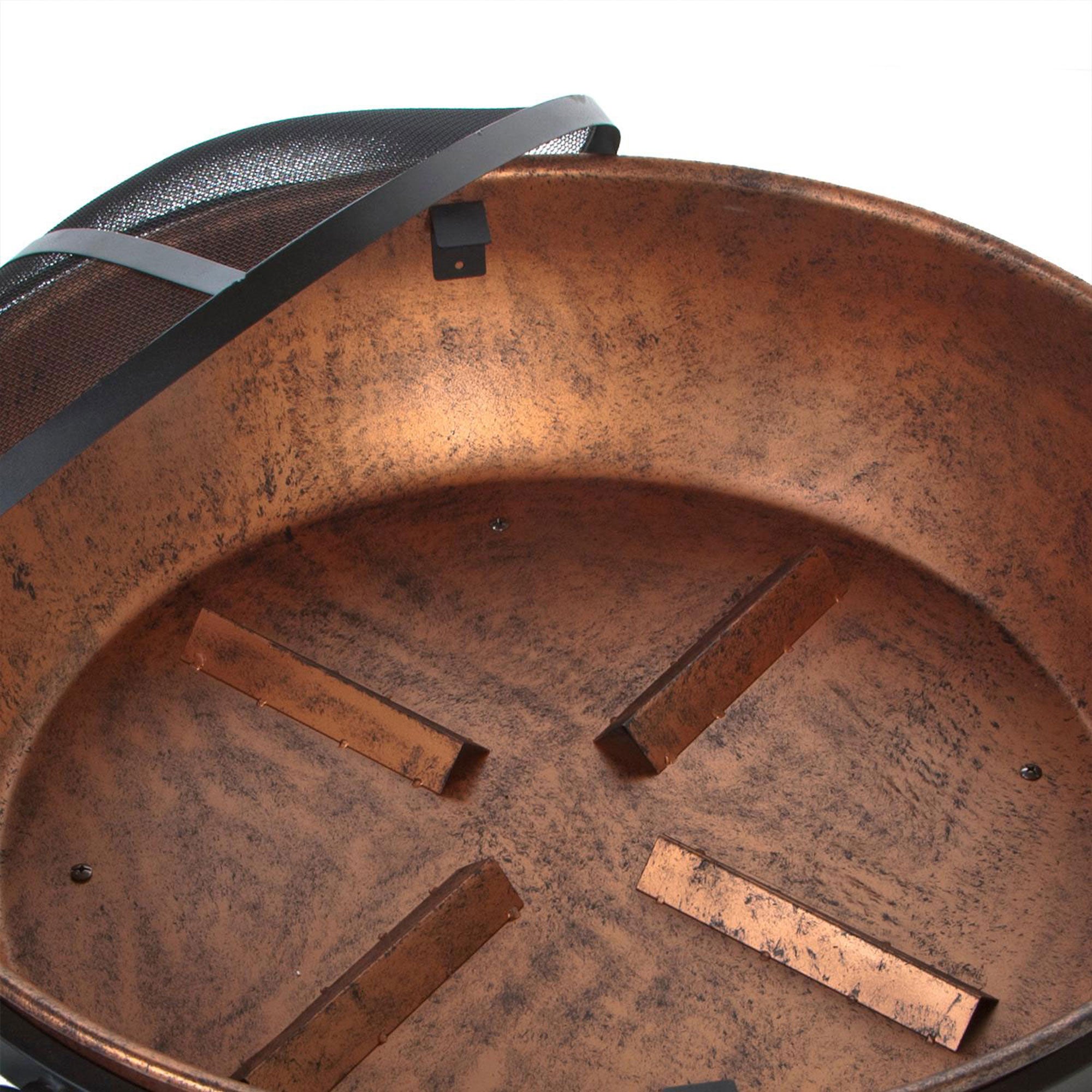 DeckMate Avondale Outdoor Patio Portable Fire Bowl Fire Pit, Copper (Open Box) - VMInnovations