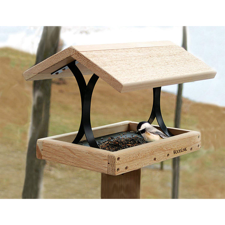 Woodlink 24373 Durable Natural Inland Cedar Fly Thru Bird Mixed Seed Feeder