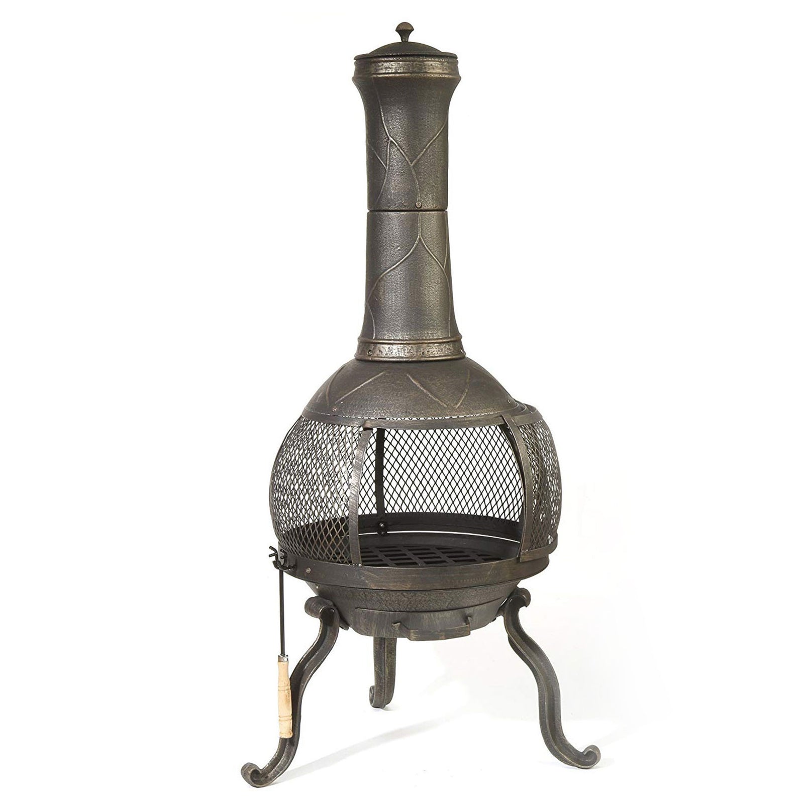 Kay Home Products 30199 Sonora Outdoor Wood Burning Metal Chimenea Fireplace - VMInnovations