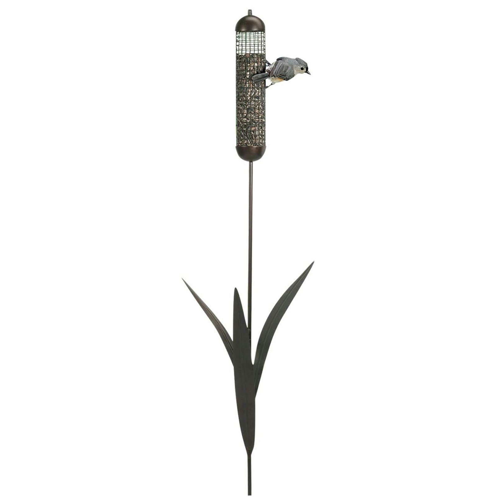 Woodlink 36-Inch Tall Cattail Stake Bird Feeder with Metal Mesh Cage (Open Box) - VMInnovations